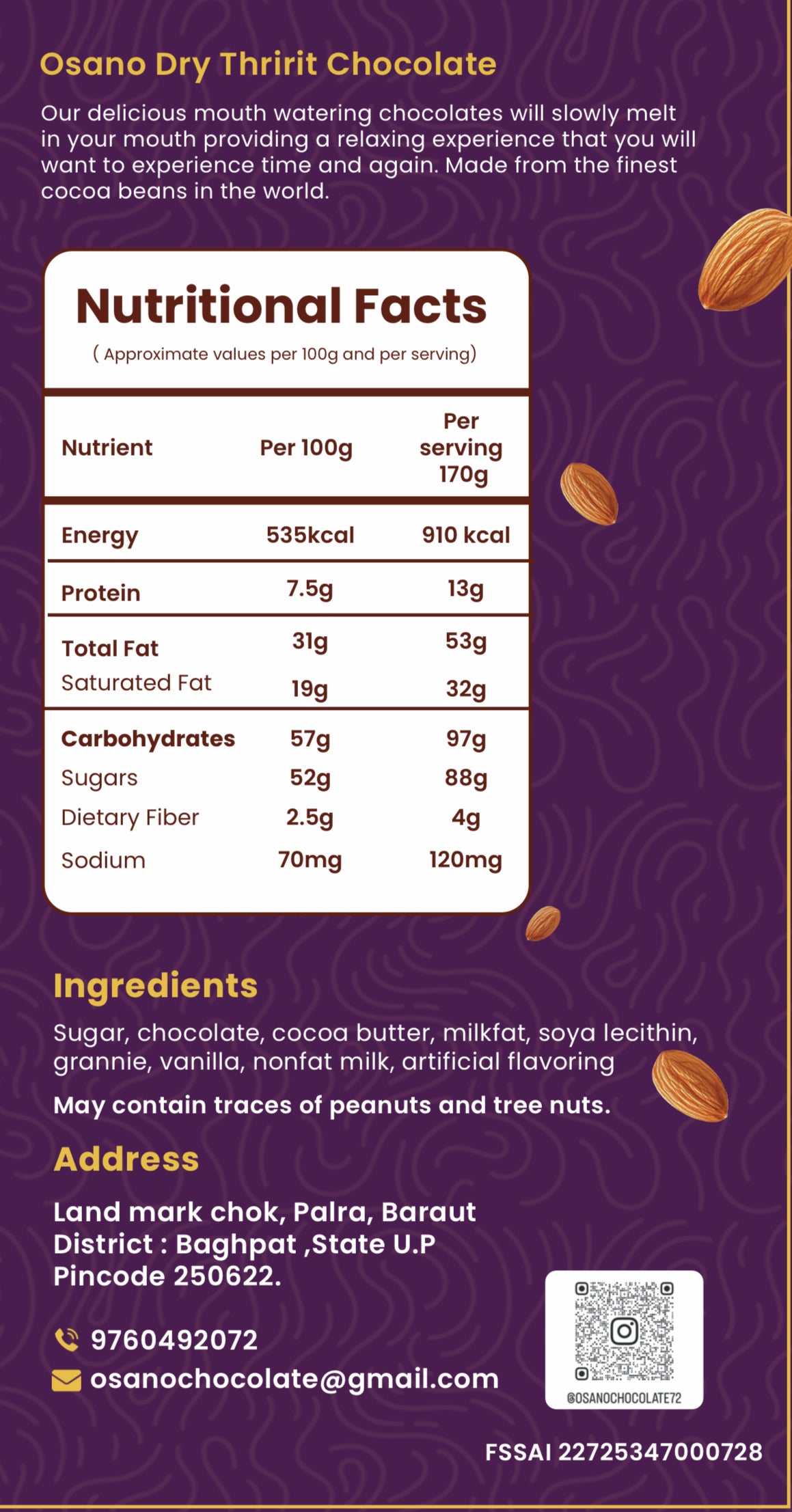 Delight in Every Bite with Osano Dry Fruit Chocolate Bar